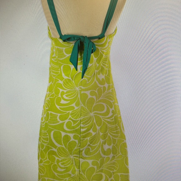 Athleta Kokomo Lime Green Floral Hawaiian Print Dress Built In Bra - Picture 2 of 4